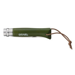 Opinel Knife Colorama 08 Khaki + Lanyard