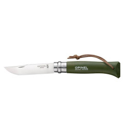 Opinel Knife Colorama 08 Khaki + Lanyard