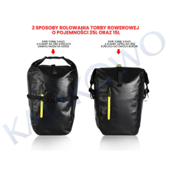 Torba Rowerowa Sakwa Worek Wodoszczelny 25L na Bagaźnik Rowerowy