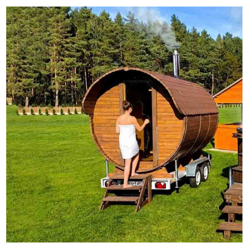 Mobile Finnish Sauna by the River – Outdoor Wellness – CampKAJAKOWO